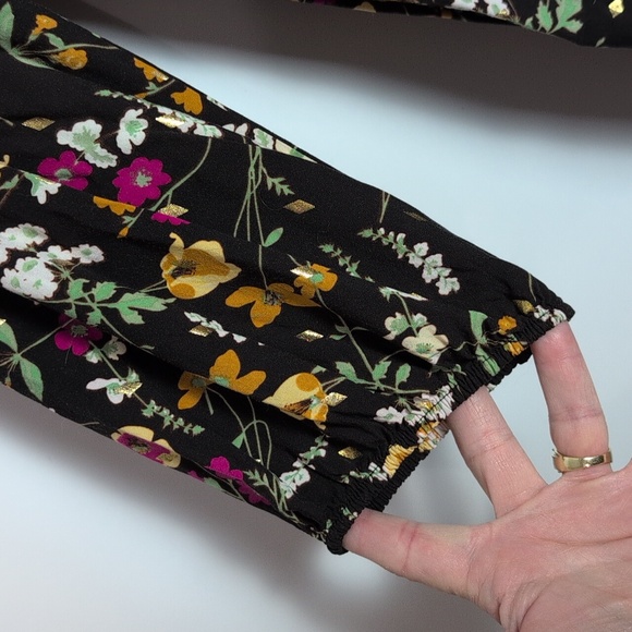 Harve Benard Floral Blouse - Black, Yellow, Pink - Picture 5 of 14